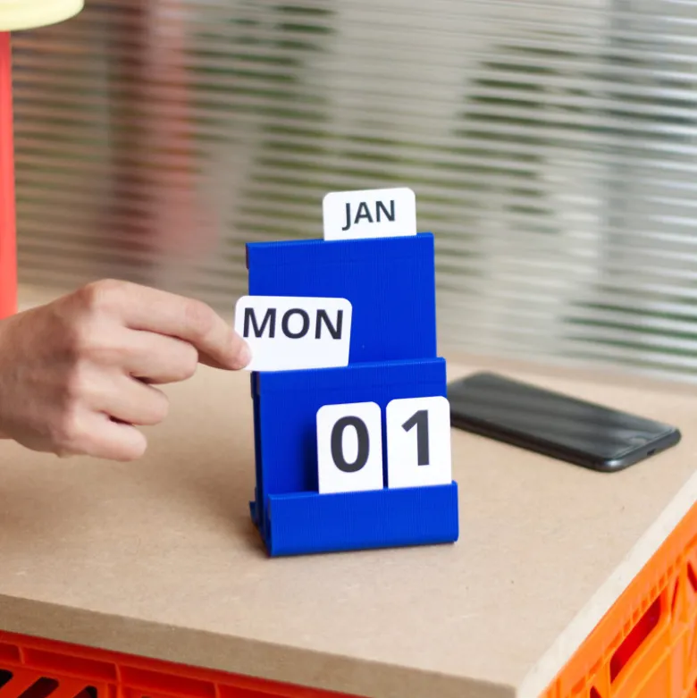 Calendrier perpétuel de bureau - Bleu