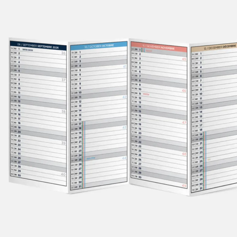 Calendrier Visionnaire S 2026-2027 (12 mois) - Dash
