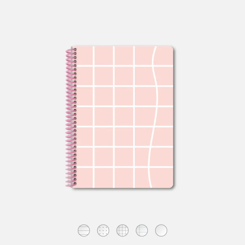 Carnet A5 - Carrelé Rose (configurable)