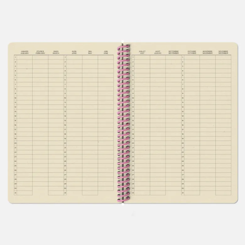 Carnet A5 - Carrelé Rose (configurable)
