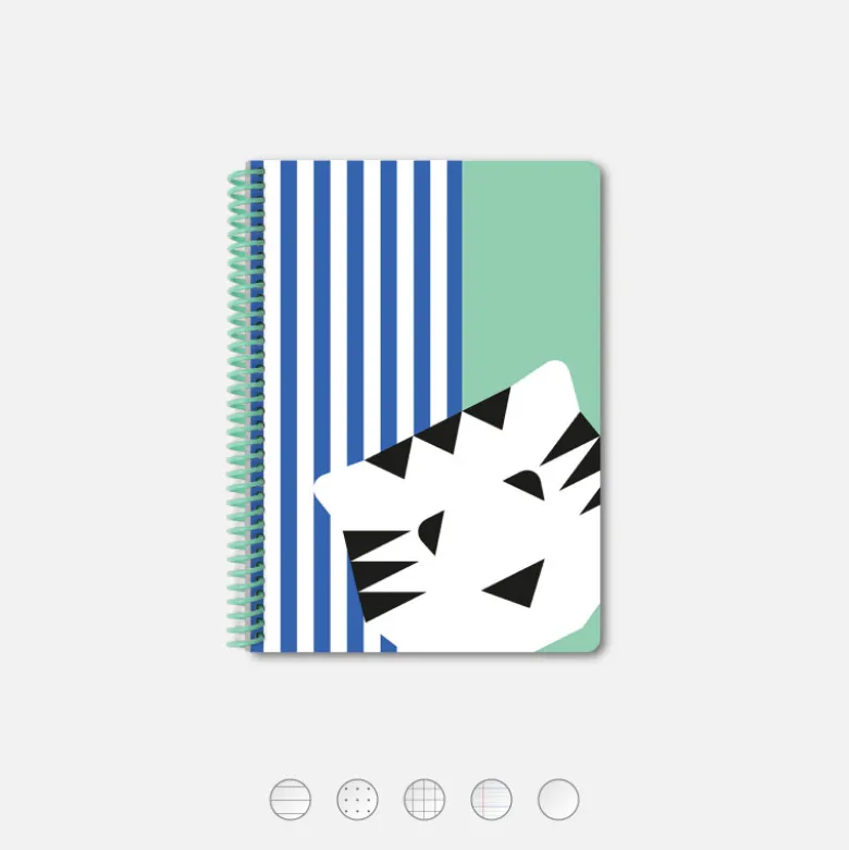Carnet A5 - Tigre Rayé Aqua (configurable)