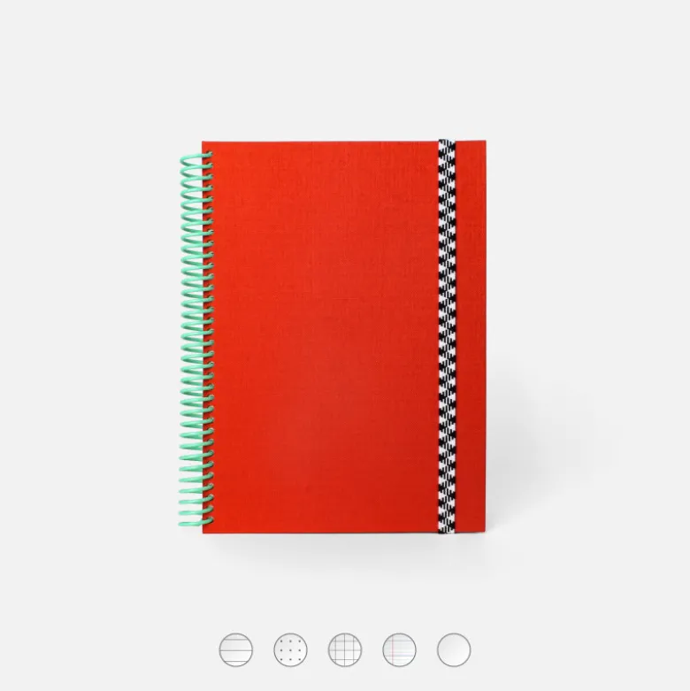 Carnet A5 Tissu - Corail (configurable)
