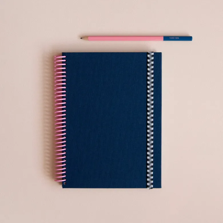 Carnet A5 Tissu - Marine (configurable)