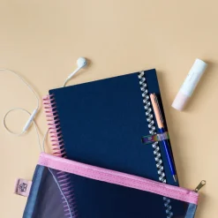 Carnet A5 Tissu - Marine (configurable)