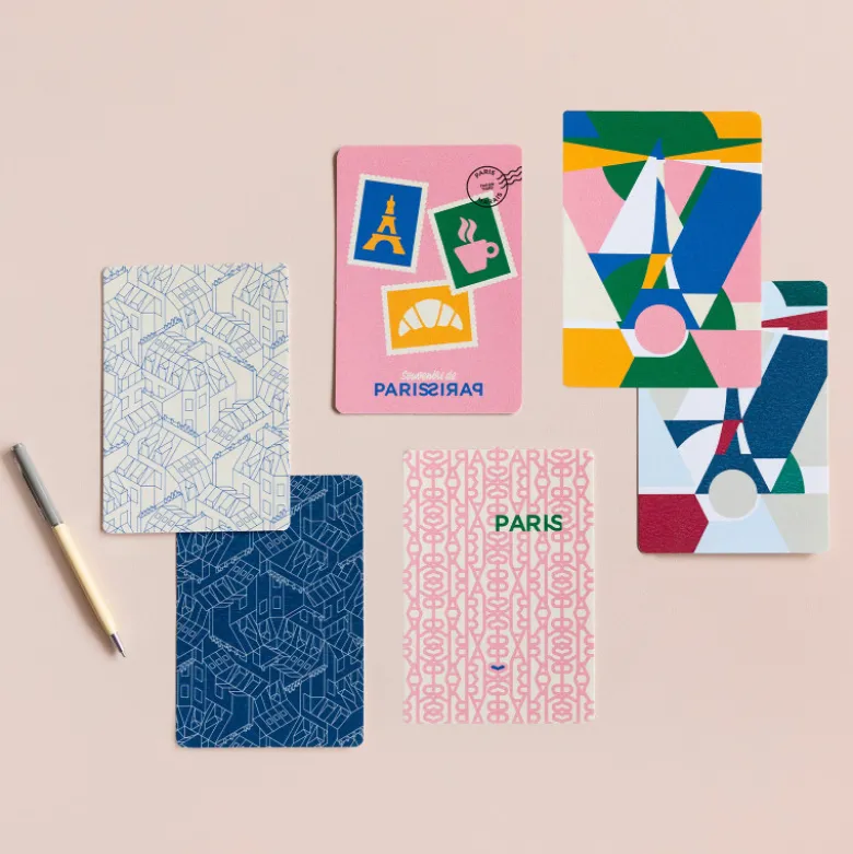 Carte A6 - Tour de Paris Rose