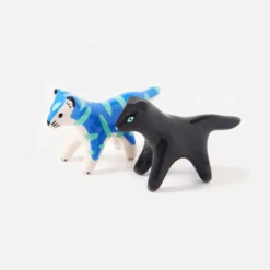 Figurine Tigre Bleu & Vert