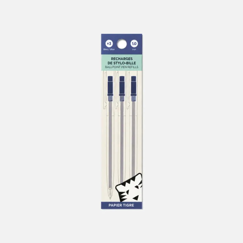 Pack de 3 recharges bleues pour stylo-bille