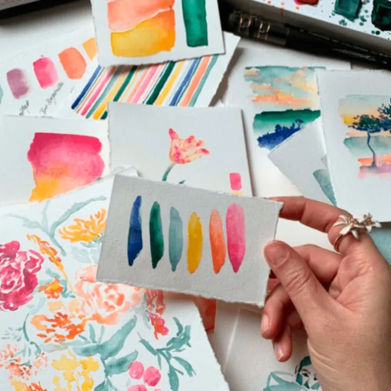 Palette d'aquarelle Peindre le bonheur