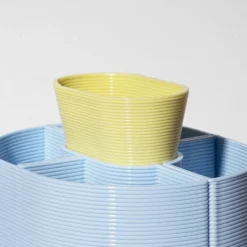 Pot à crayons - Bleu et jaune
