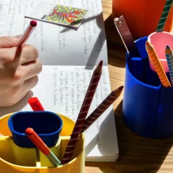 Pot à crayons - Jaune et marine
