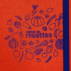 Set de carnet de recettes tissu - Corail