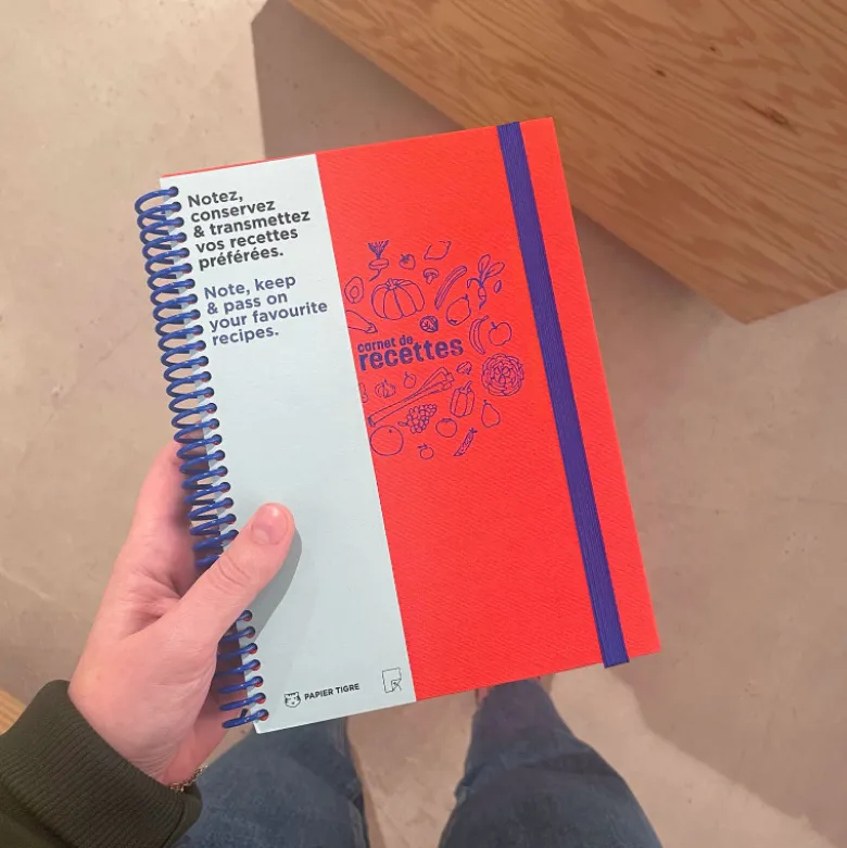 Set de carnet de recettes tissu - Corail