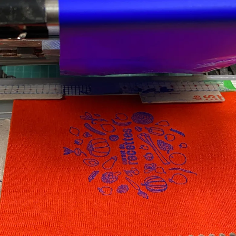 Set de carnet de recettes tissu - Corail