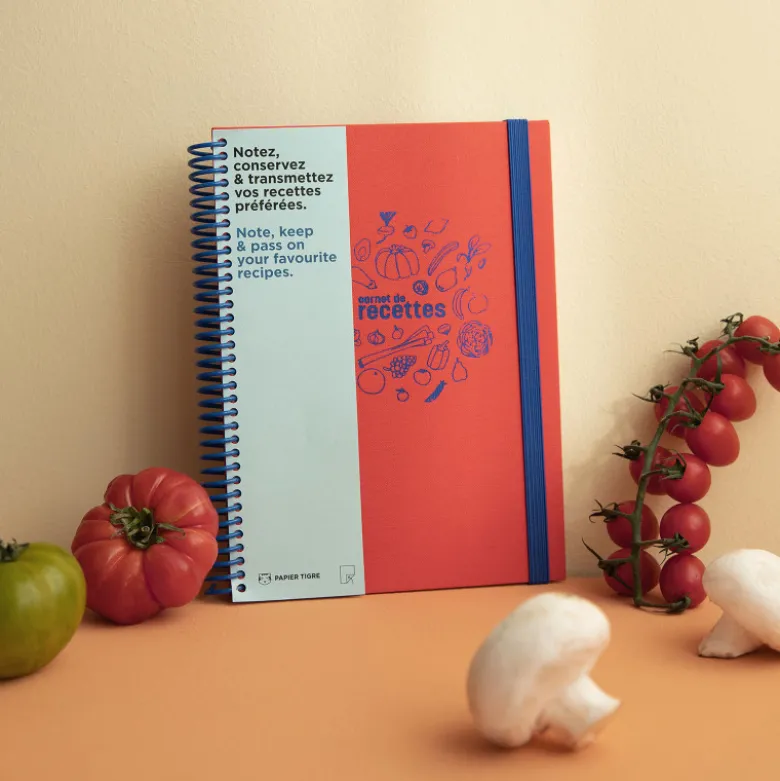 Set de carnet de recettes tissu - Corail
