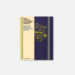 Set de carnet de recettes tissu - Marine