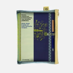 Set de carnet de recettes tissu - Marine