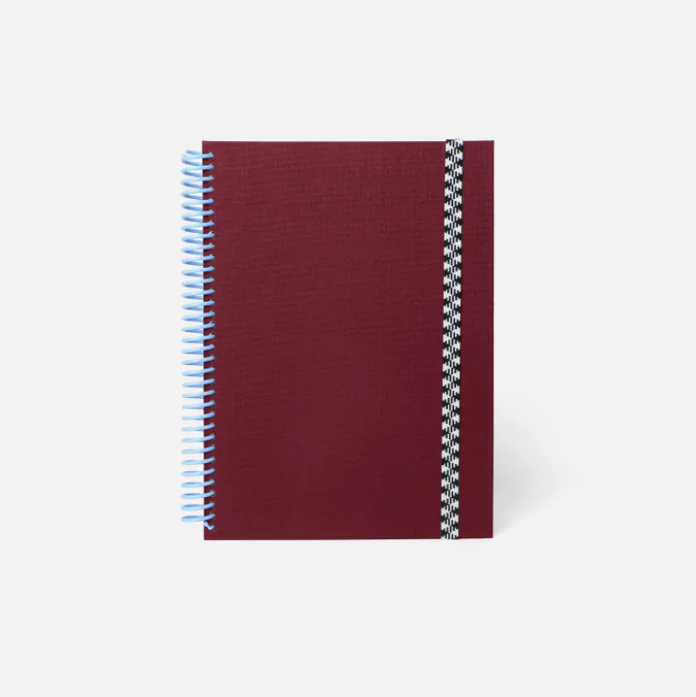 Set de Papeterie - Carnet tissu Bordeaux