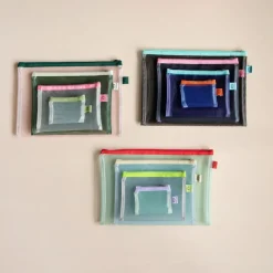 Set de 4 Pochettes Mesh - Aqua