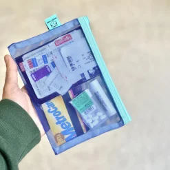 Set de 4 Pochettes Mesh - Aqua