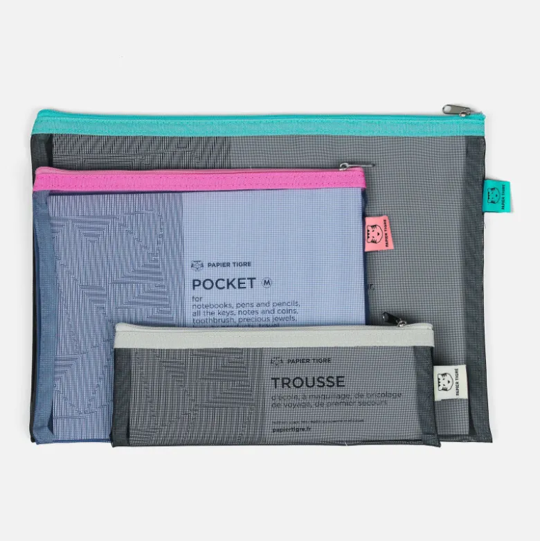 Set trousse et pochettes Mesh - Noire