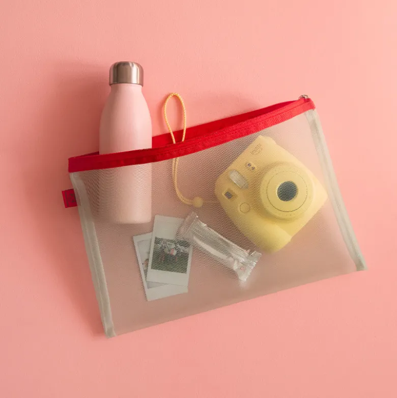 Set trousse et pochettes Mesh - Rouge