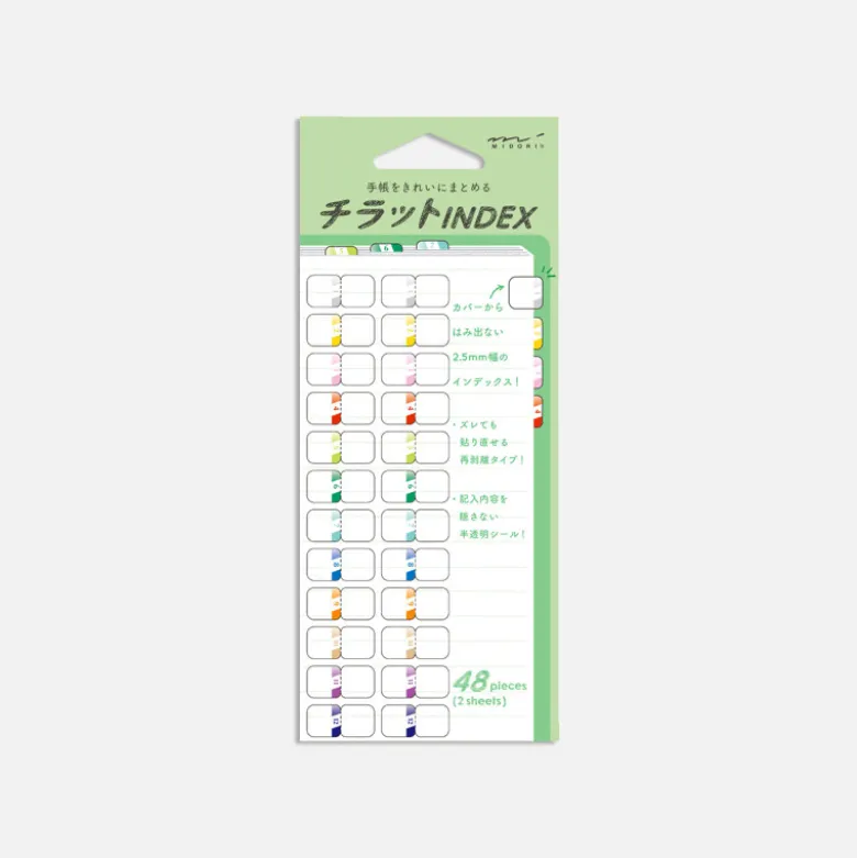 Stickers index - Chiffres multicolores