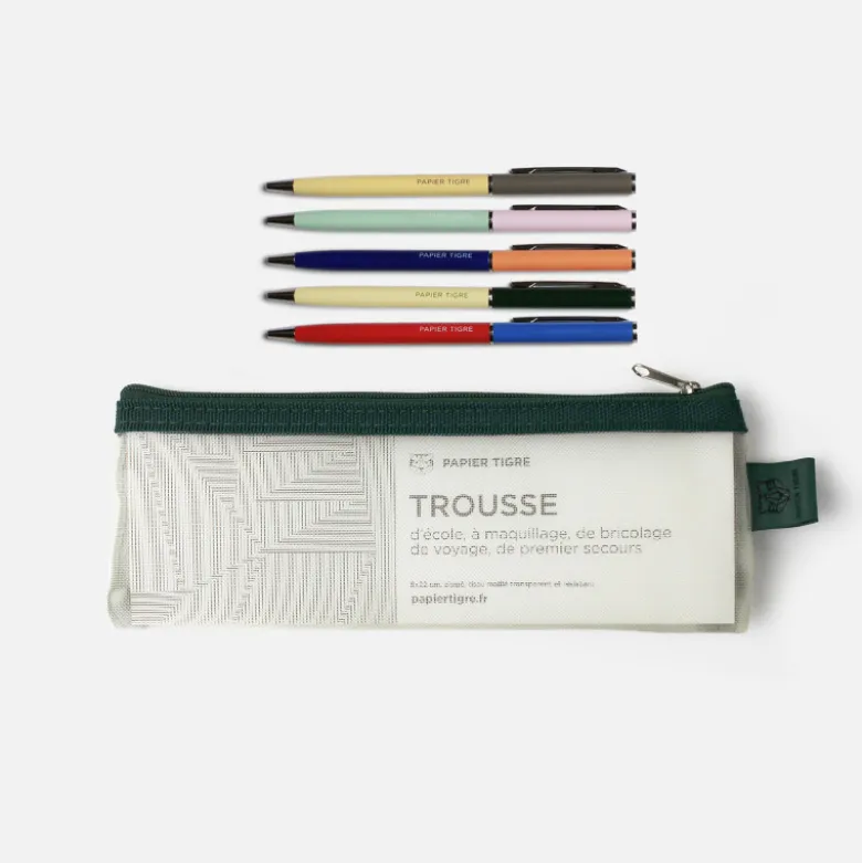 Trousse Mesh et les 5 stylos - Jaune