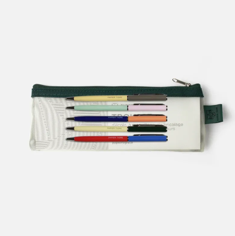 Trousse Mesh et les 5 stylos - Jaune
